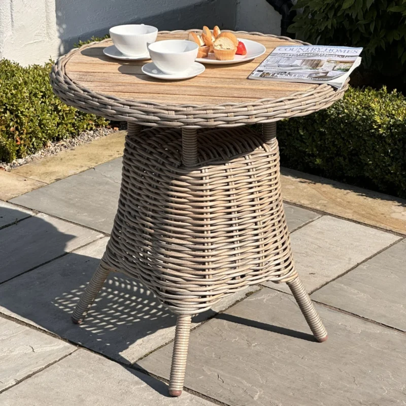 Amalfi Collection Outdoor Bistro Table With Wood Top 23905