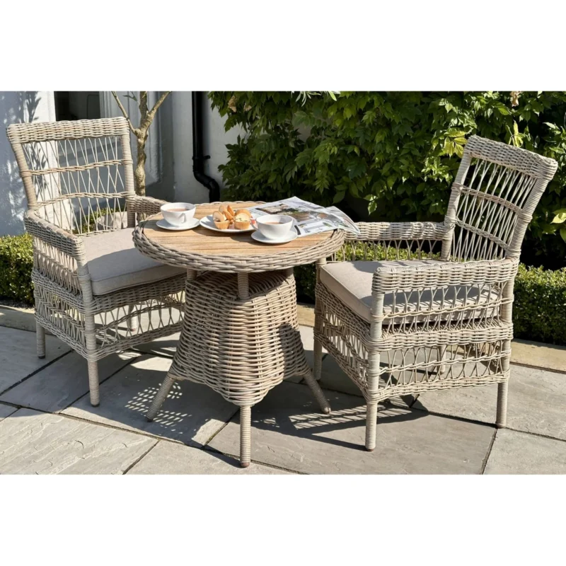 Amalfi Collection Outdoor Bistro Table With Wood Top 23905 A